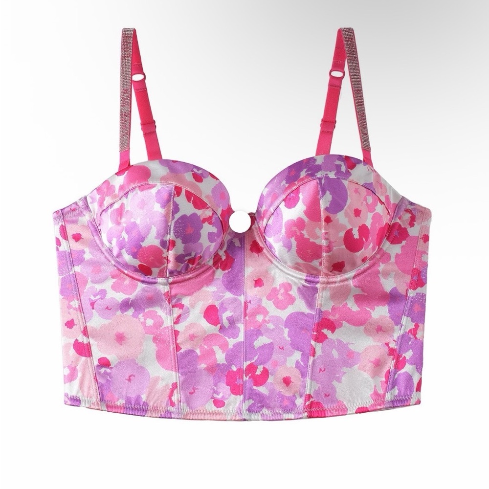 PANDORA Sexy Printed Balconette Corset Long Demi Bra